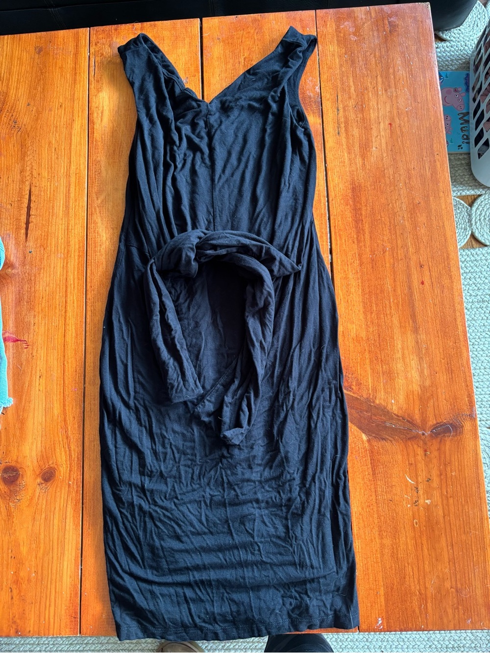 Carly Jean Los Angeles Black Twist-Front Midi Dress